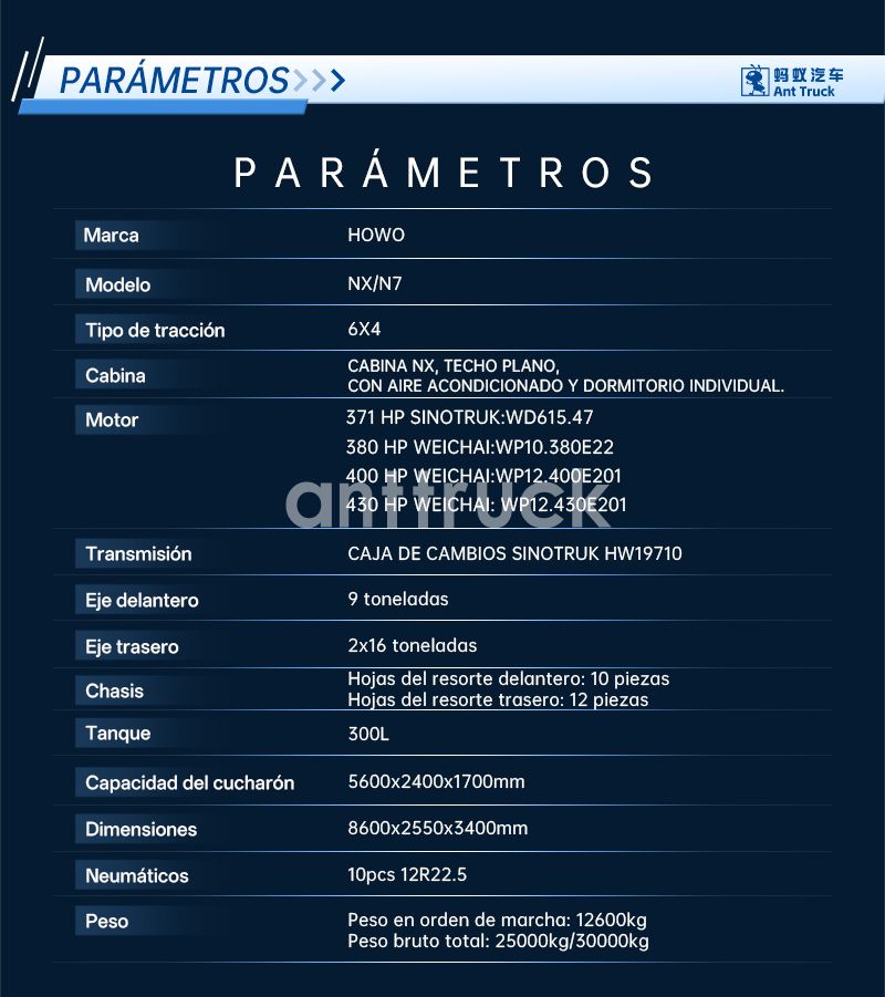 Camión volquete Sinotruk HOWO NX 6X4 