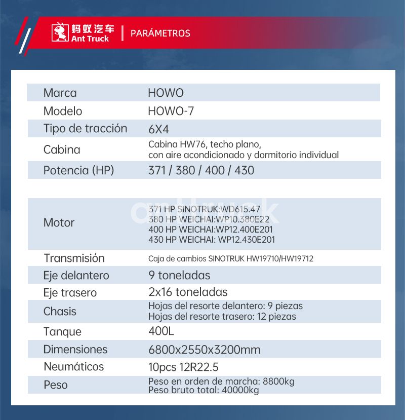 Nuevo Camión Tractor Sinotruk HOWO-7 6X4